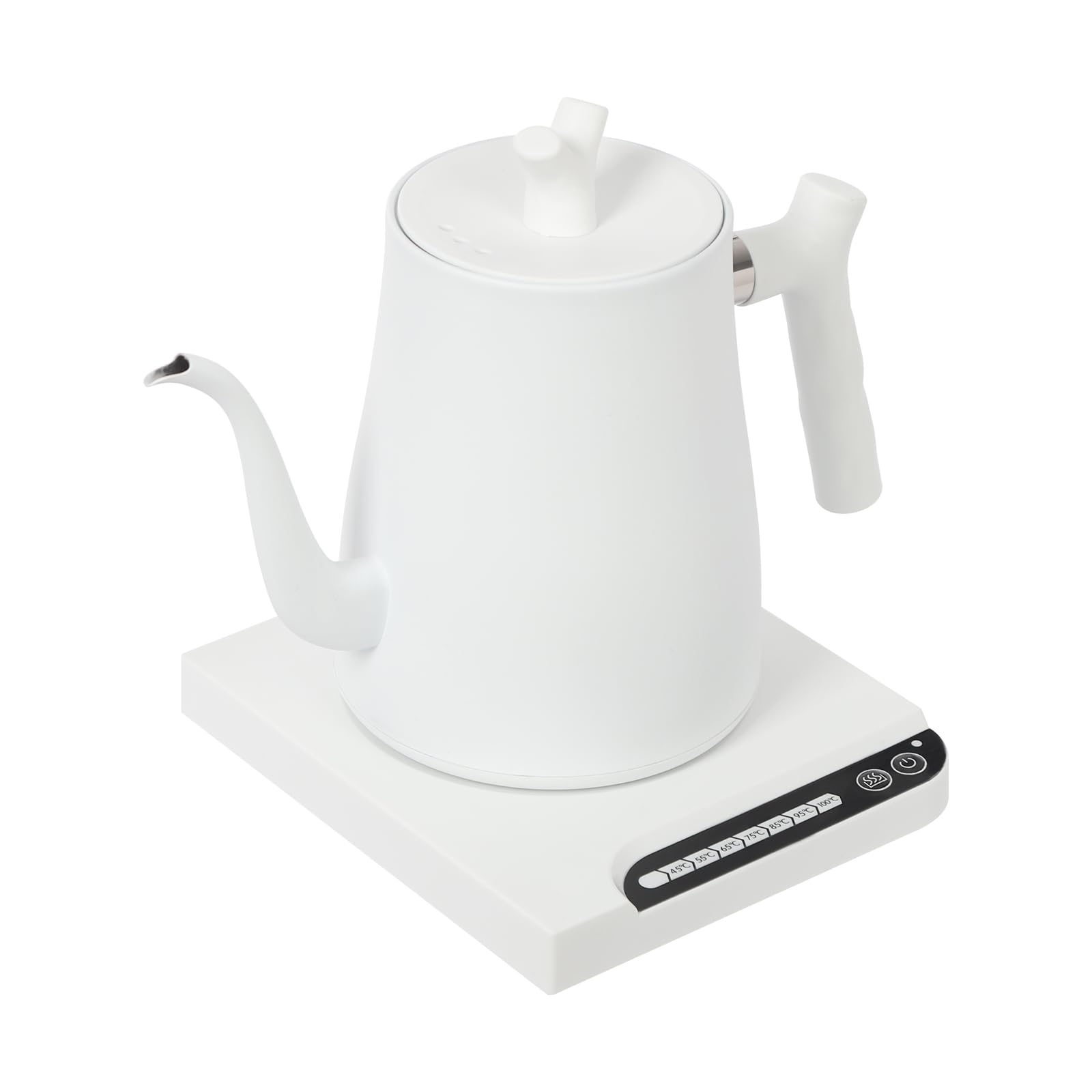 Czajnik elektryczny z regulacją temperatury łabędzia szyja 1L, 1000W stal nierdzewna Gooseneck Kettle do kawy herbaty, dzbanek łabędzia szyja 7 poziomów temperatury hartowane szkło panel dotykowy