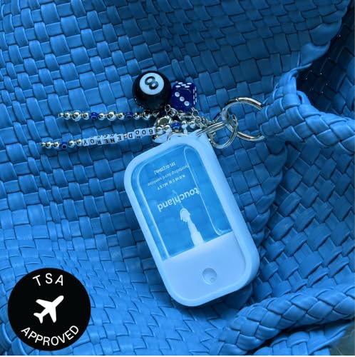 Image of Touchland Cool Drift Set Blue Sandalwood Hydrating Hand Sanitizer & Case | TSA ready Power Mist with skincare benefits & Frosty Blue case. Earthy and sophisticated scent, evoking peace and balance.