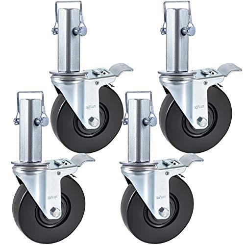 BestEquip 4 Pack 5-Inch Rubber Swivel Caster Wheels