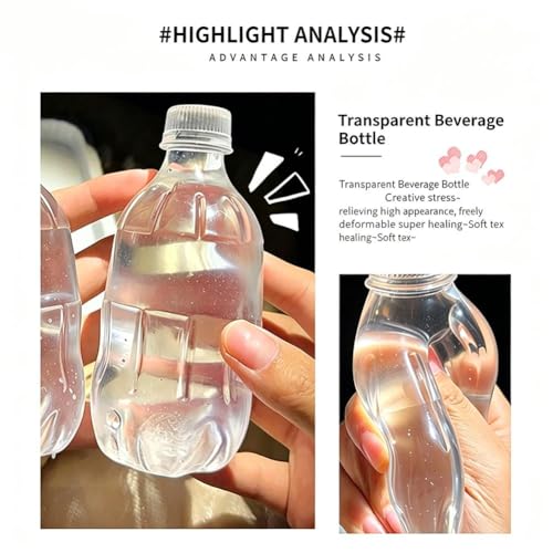 Water Bottle Squishies Toys, Transparent Sensory Bottle, Slow Rising Fidgets Stress Ball, Soft TPR Malt Sugar Sensory Stress Squeeze Toys for Anxiety Relief, Desk Fidgets for Kids Adults, Gift Idea - Image 7