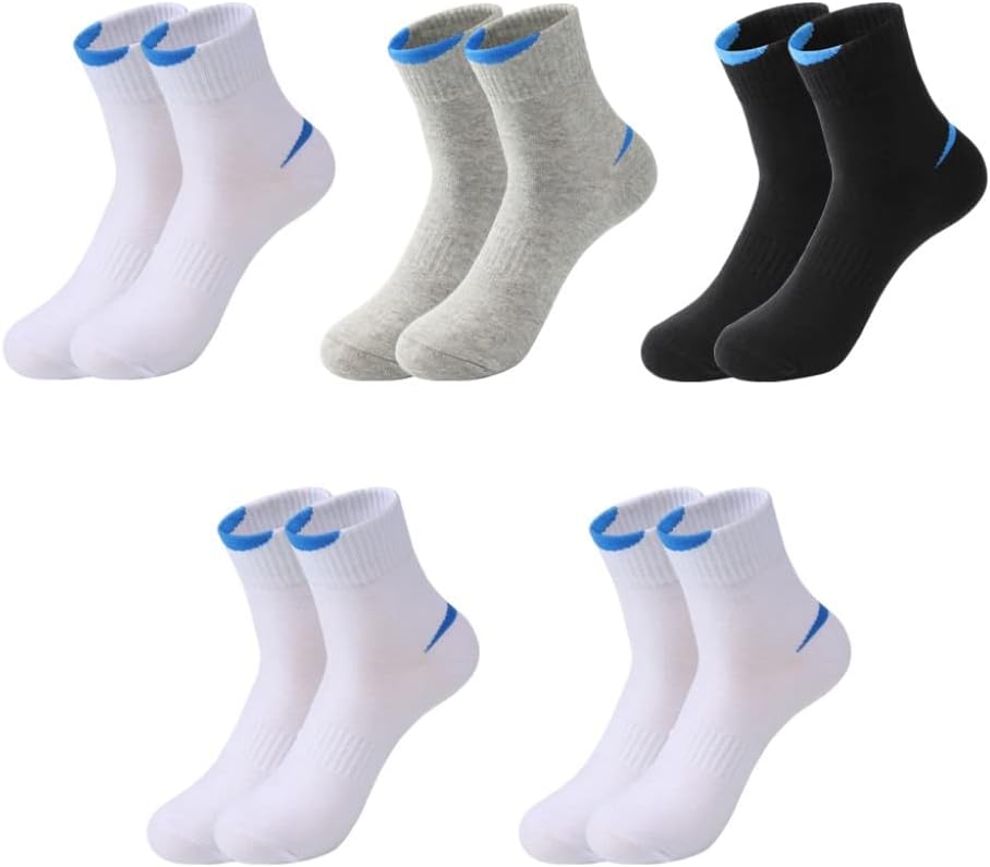 5 Pairs/lot Men's Running Socks Breathable Outdoor Sports Cotton Black