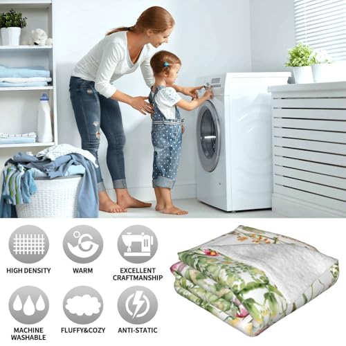 Couverture en peluche herbier de printemps 203x152 cm pour lit - 8
