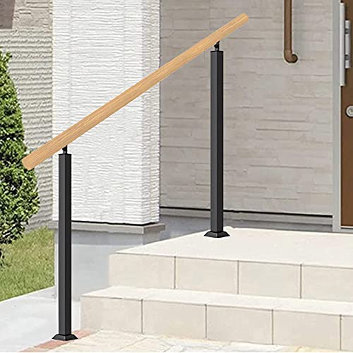 Rampe d'escalier extérieure en bois idéale pour sécuriser le jardin et le porche