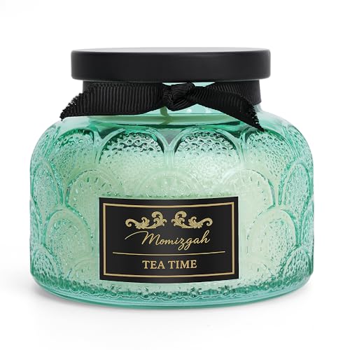 MVMRGGAH Tea Scented Candles, Aromatherapy Candles, Large Glass 17oz Natural Wax with Long Burn Time Jar for Women