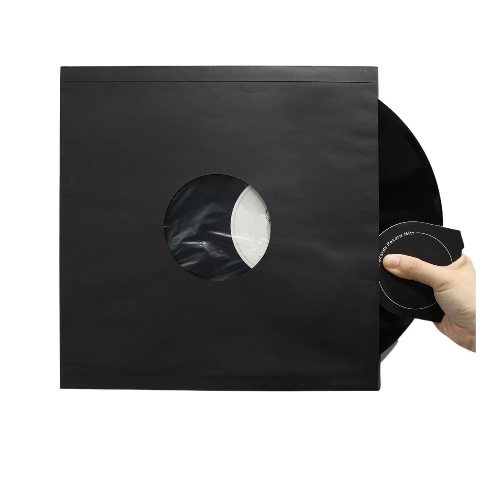 Vinyl-Innenhüllen, Vinyl-Schallplatten-Innenhüllen, Poly-gefüttert, Schwarzes Kraftpapier, Packung Mit 10 Oder 20 Stück(Black 20pcs)
