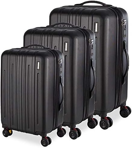 Cj. Malas ABS 3 Pecas P/M/G Rodas 360 - AeroMalas Suécia (Preto)