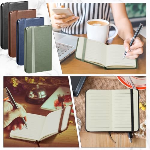 Cuadernos pequeños de bolsillo con elegante acabado de cuero mini diario 7