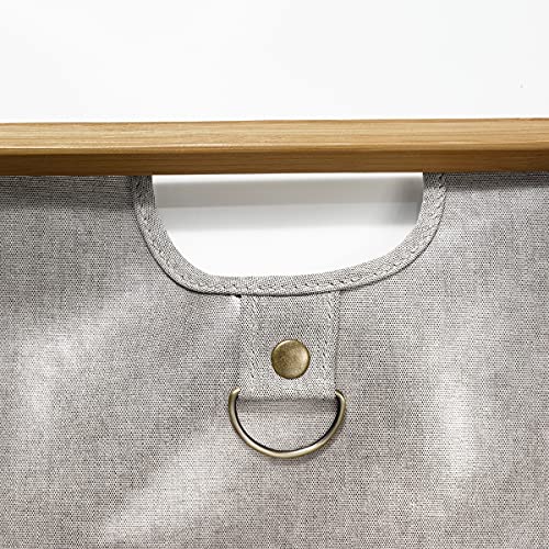 Prym Store & Travel tas van canvas en bamboe, bamboe, grijs, 45 x 30 x 50 cm - Image 5