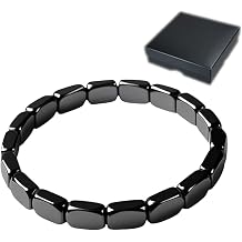 Korvos Hematite Bracelet for Men   Natural Hematite Crystal Beaded Bracelet, Men's Inspirational Jewellery Gift for Birthday or Holiday