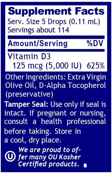 Miniatura 6 de Quantum D3 Gold - Gotas líquidas de vitamina D3 - Apoya los dientes, la fuerza ósea y un apoyo inmunológico óptimo* - Vitamina D3 1,000 UI por gota