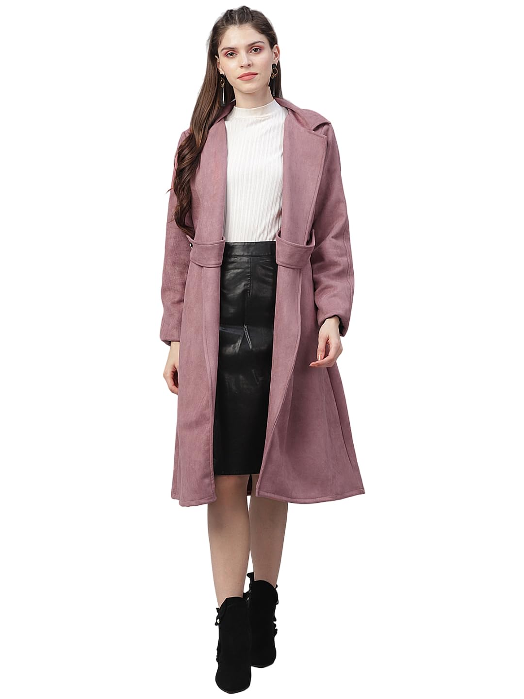 athena lifestyle Women and Girls Seude Regular Fit Solid Long Sleeve Casual Coat-picture-35