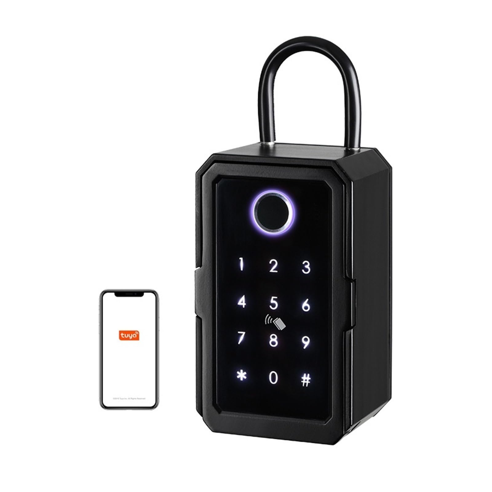 EDEDE Cassaforte Piccola Key Safe TTlock Fingerprint Digital Key Box App Remote Unlock Wall Mount Security Key Lock Box Safety Box Lucchetto per casa, Ufficio, Hotel, Viaggi(TTLOCK+G2)
