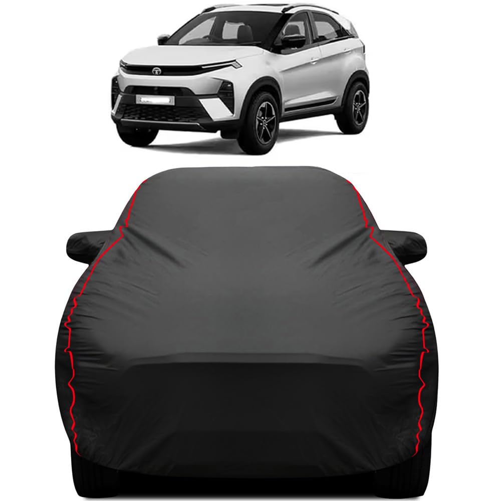 Teenox Full Coverage Car Body Cover Compatible for Tata Nexon/Nexon EV Upto 2026 Model All Variants Dustproof Sun Uv Rays Protection Rain Cover - Black-image-19
