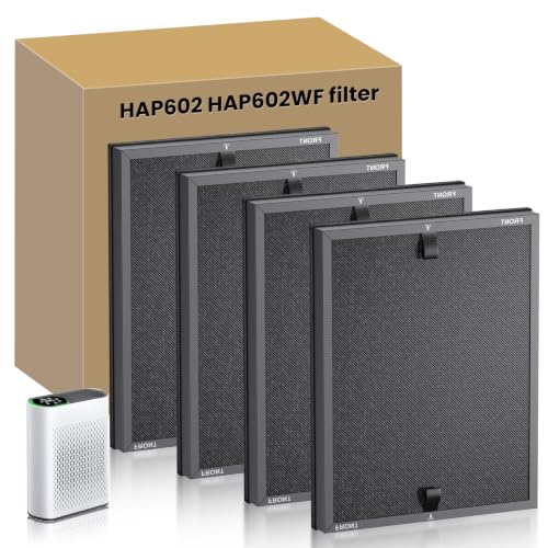 Image of 4 Pack HAP602 Replacement Filter for ECOSELF HAP602 / HAP602WF Air Purifier | 3-in-1 High-Efficient Filtration,H13 True HEPA Filter for Home Large Room