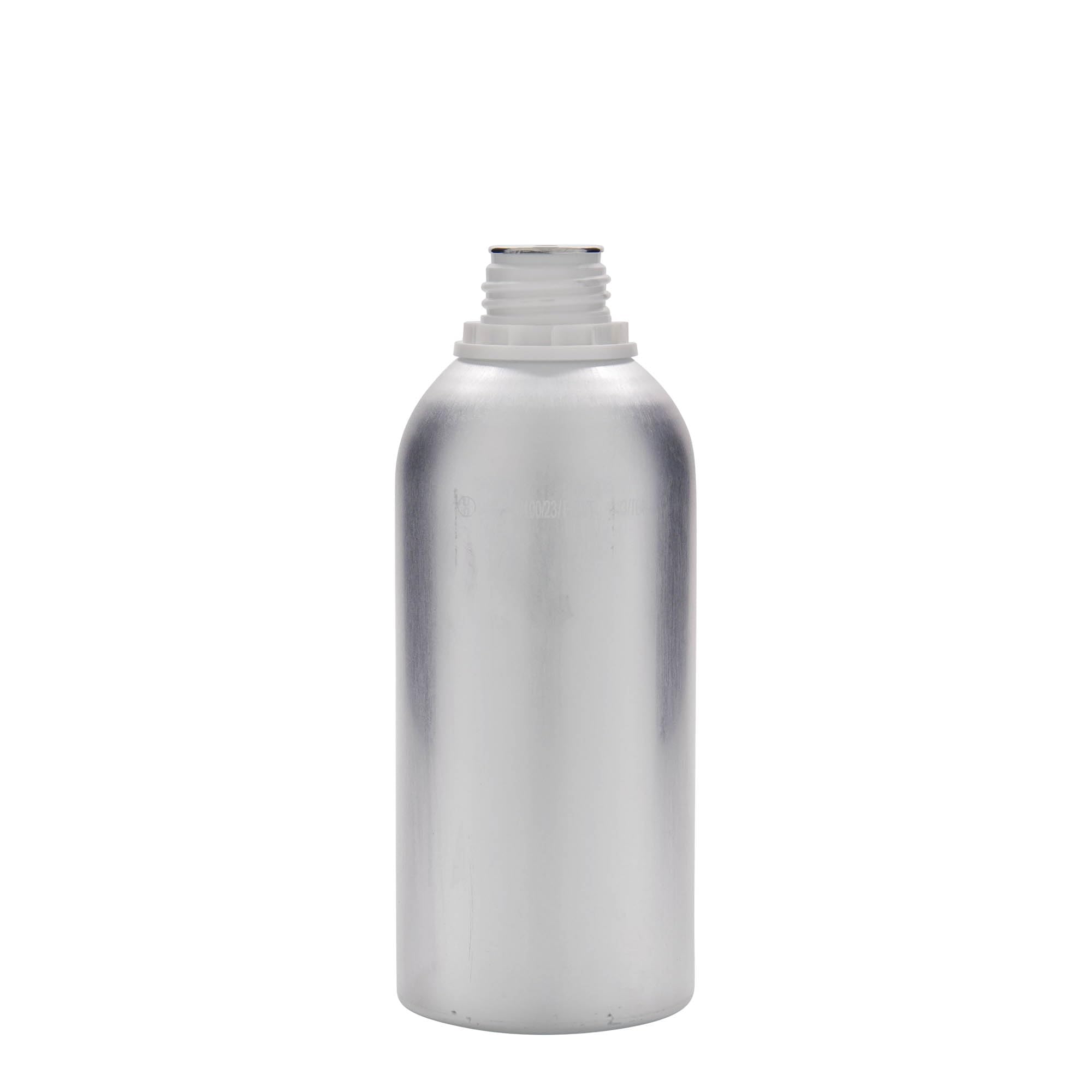 6er Set Aluminiumflaschen 625 ml silber rund mit Schraubverschluss