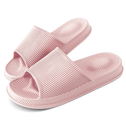 抗菌防臭素材 スリッパ サンダル 超軽量 スリッパルームシューズ 滑り止め マッサージ機能 春夏秋用 男女兼用 (ピンク, 260mm