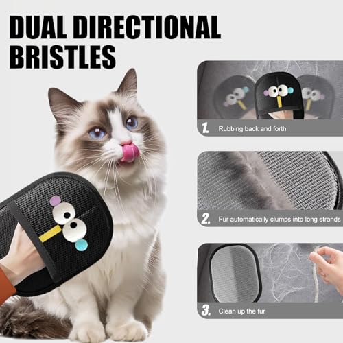 Image of Pet Hair Removal Glove, Newly Upgraded Electrostatic Pet Hair Removal Gloves, Reusable Pet Hair Remover Tool for Furniture, Carpet, Car Seat