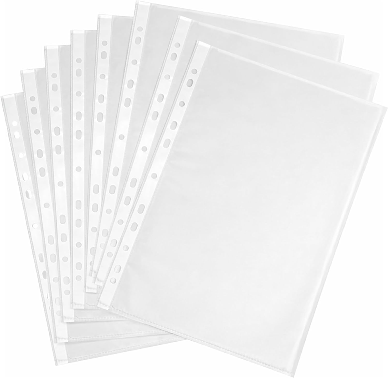 200 A4 Punch Pockets - Heavy Duty Clear Plastic Wallets, Reinforced Strong Polly Pockets, A4 Plastic Sleeves (200)