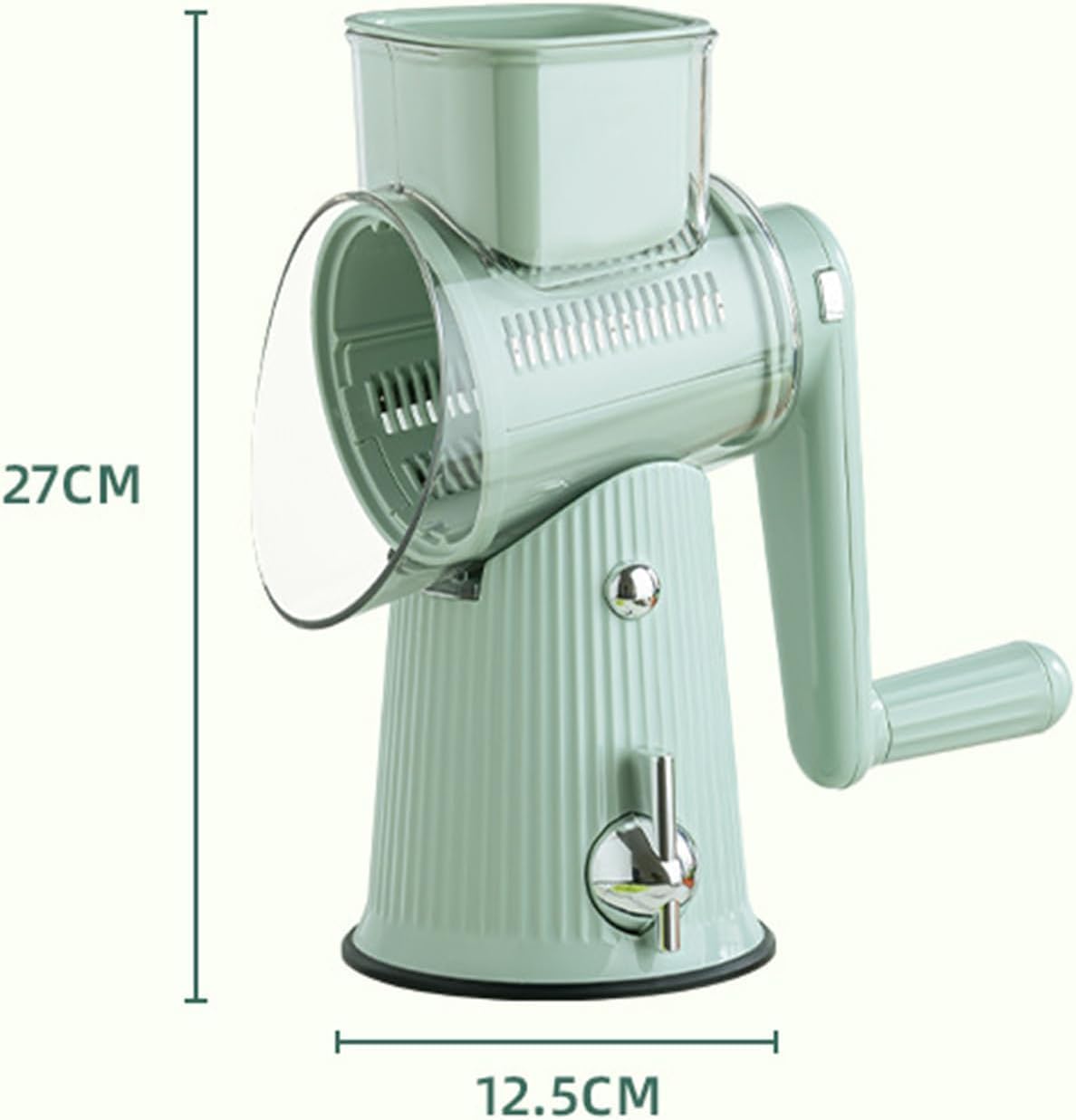 5 in 1 Food Chopper, 5 In 1 Hand Crank Food Chopper Slices, 5 In 1 Rotary Grater, Rotary Cheese Grater Vegetable Slicer, Easy To Clean Kitchen Gadgets (Green)