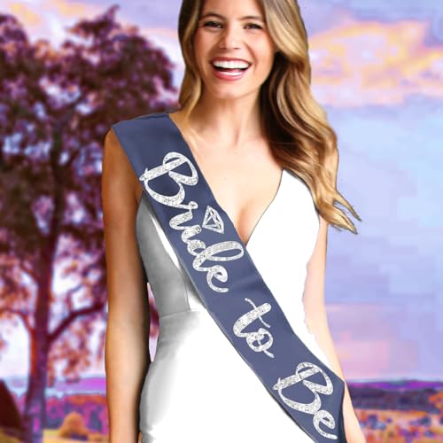 RhinestoneSash Something Blue for Bride - PREMIUM BRIDAL GRADE SATIN Navy Bridal Party Sash - Bachelorette Party Decorations2