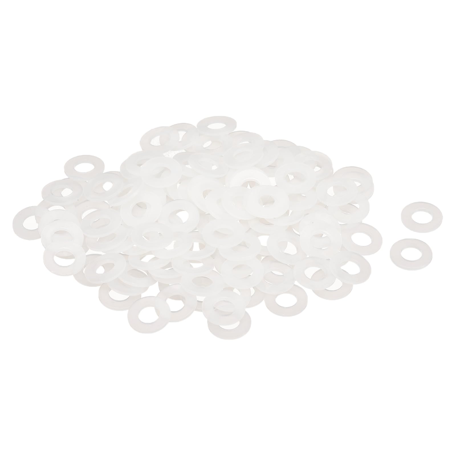 uxcell 120Pcs M6 Nylon Flat Washers 6mm ID 12mm OD 1.5mm Thick Plain Washer Grommets Plastic Sheet Gasket Fastener Sealing Spacer Gasket Ring, White-picture-26