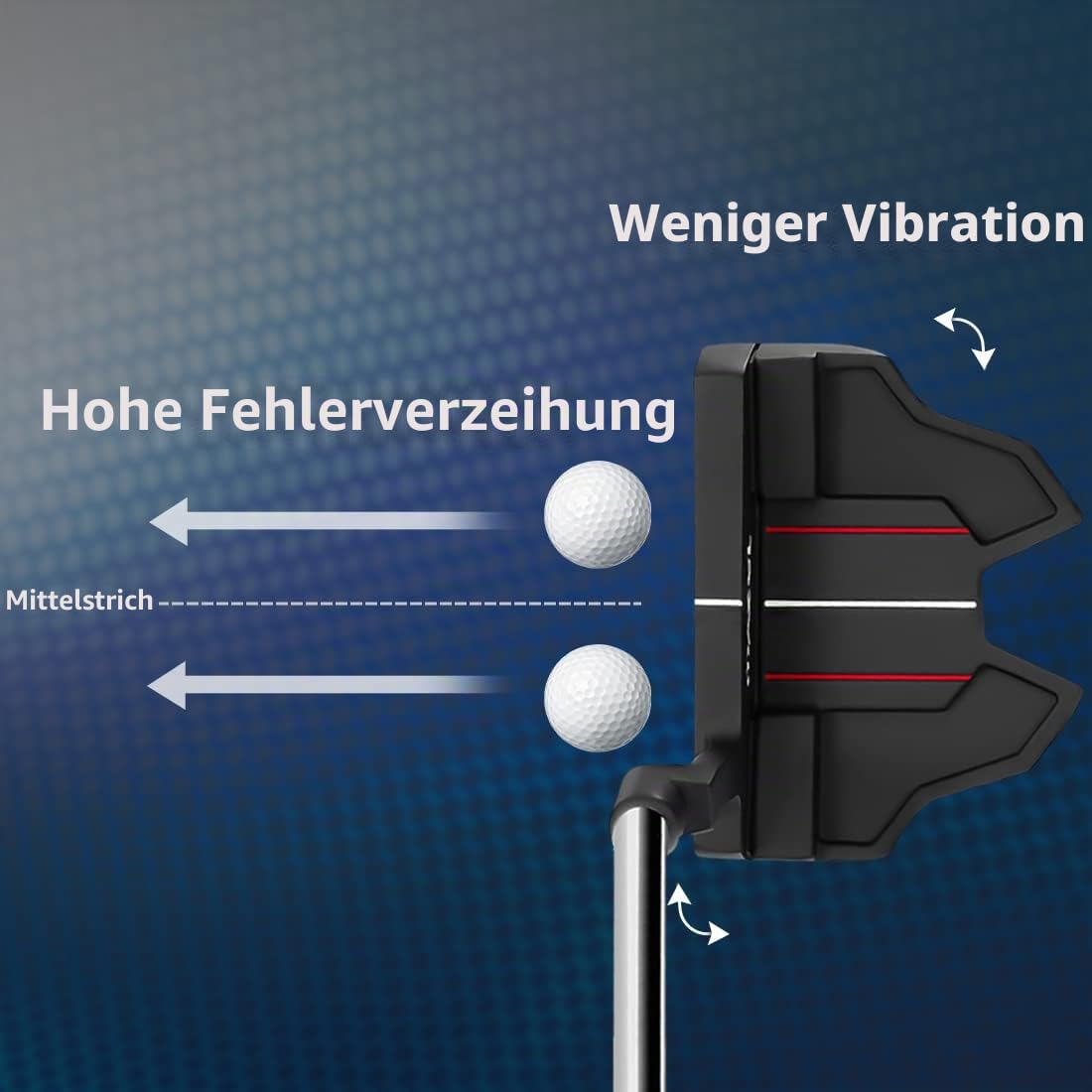 Mazel GS3 Golf-Putter für Herren, Rechtshänder, 86,4 cm, Premium-Schläger-Putter, CNC-gefrästes Gesicht, Putter-Schlägerhaube im Lieferumfang enthalten