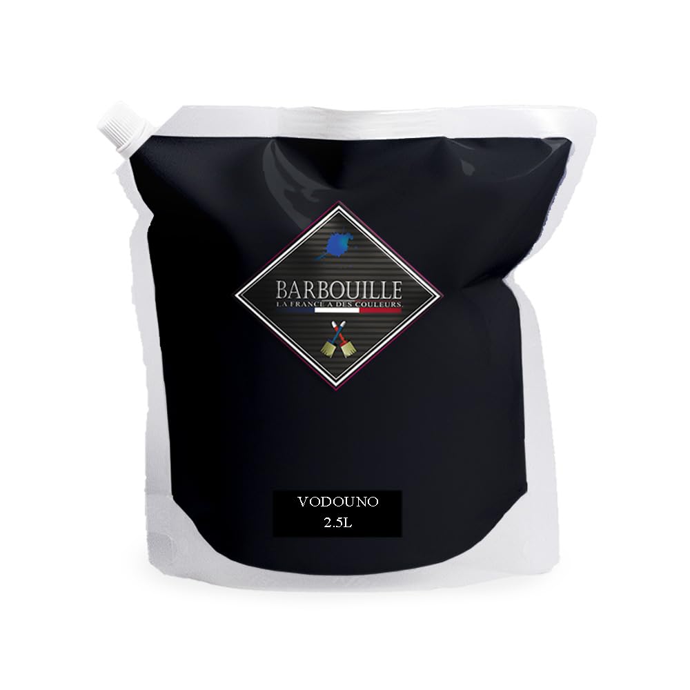 Peinture Noir Absolu Acrylique Vodounô - Effet Mat-Poudré - Peinture Mur & Plafond - Lessivable - Séchage En 30 min - COV A+ - Fabriquée En France - 2,5 L - BARBOUILLE