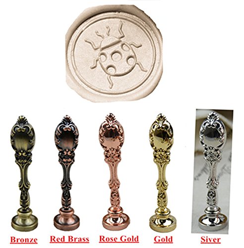 MNYR Beetle Ladybug Silver Wax Seal Sealing Stamp Wedding Invitations Vintage Metal Peacock Handle Wax Sticks Candles Melting Spoon Gift Wood Box Set