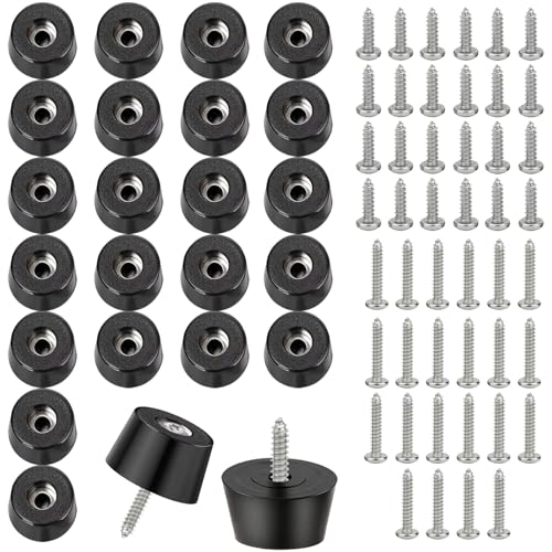 Celuisiva Rubber Feet for Cutting Boards 24PCS Cutting Board Feet Non Slip with Stainless Steel Screws Rubber Bumpers Feet for Furniture and Electronics