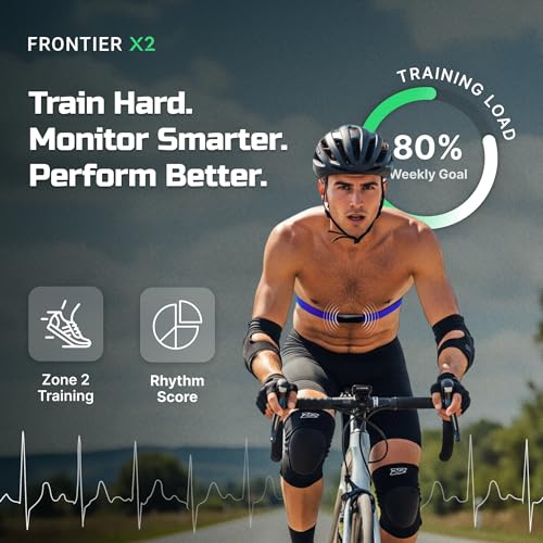 Image of Frontier X2 ECG Grade Heart Rate Monitor Chest Strap, Wearable Heart Rate Monitor with Strain, VO2 Max, Breathing Rate, Live ECG Monitoring and 20+ Fitness Activities (REFURBISHED)