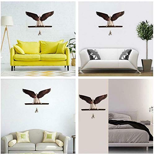 UISI Escultura de parede com arte de anjo 3D, estátua de decoração de parede, estátua de decoração d