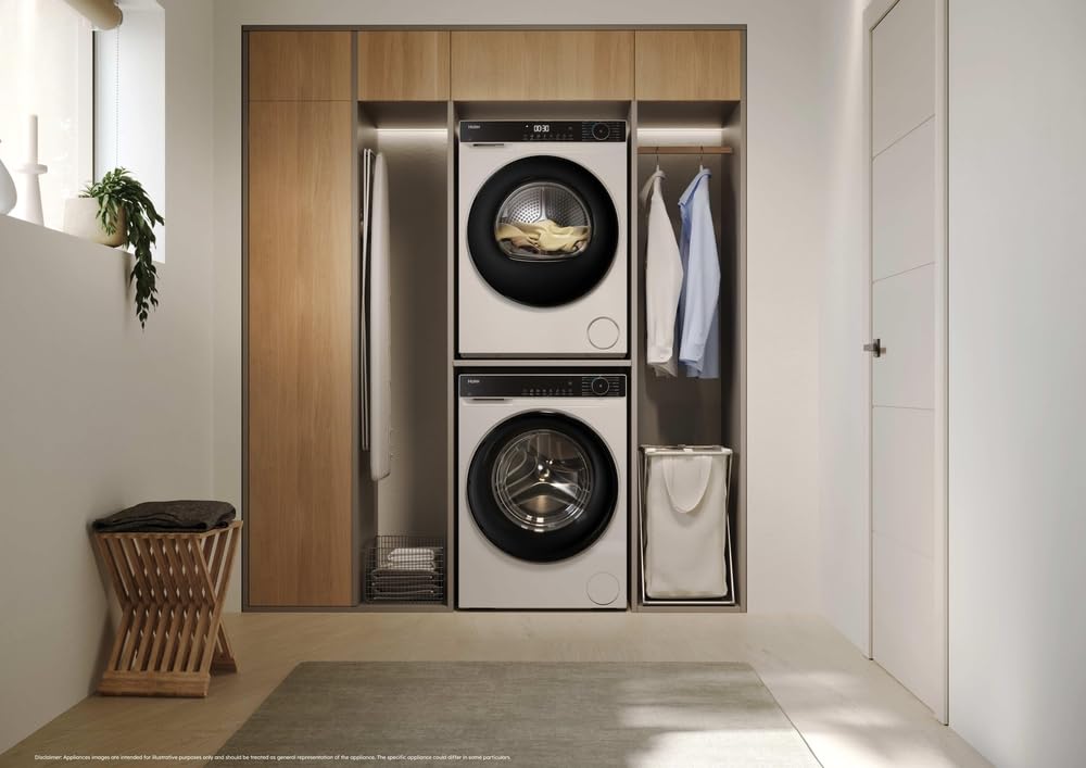 Haier X Serie 5 Asciugatrice 8 Kg a Pompa di Calore, Libera Installazione, Classe D, I-Refresh, Hygienic Care, Smart AI Drying, Filtro 3in1, Wi-Fi e App hOn, 84.5x59.5x59.3 cm, Bianca – HD80-D357U1-IT