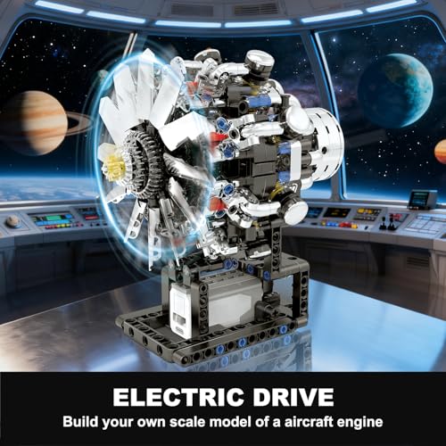 Image of Turbojet Engine Building Set, Aircraft Engine Model kit that Run, Build Your Own Mini Aircraft Model Engine Kit with Motor, STEM Mechanical Physical Science Educational Toys for Kids Adults (558 PCS)