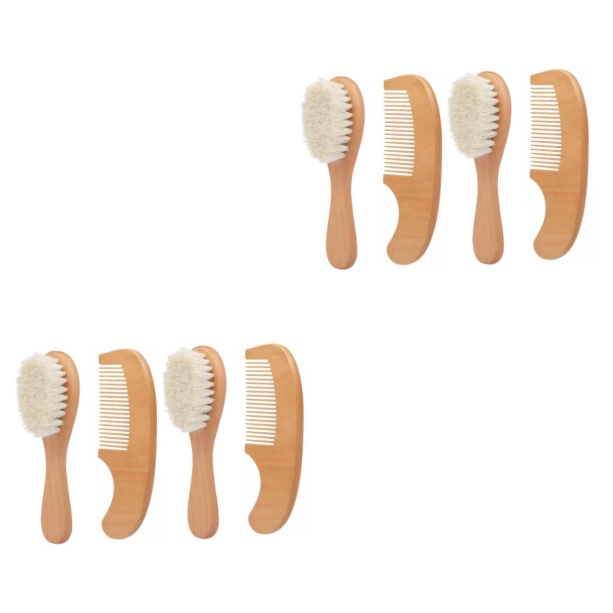 FRCOLOR 4 peines de madera para bebés, para niños pequeños, cepillo de baño para bebés, peine para el pelo, para recién nacidos, peine para, peine de madera maciza