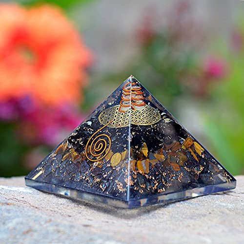 Orgonite Crystal Triple Protection Orgone Pyramid With Black Tourmaline thumb #3