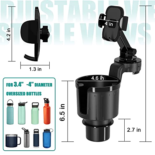Master Show 2-In-1 Car Cup Holder Cell Phone Holder, Large Car Cup Holder Expander With Phone Holder, Cell Phone Holder For Car, Compatible With Iphone, Samsung & All Smartphones #TOP6