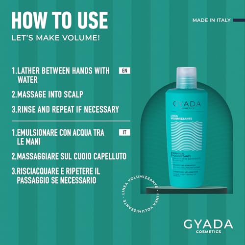 Shampooing volumateur cheveux fins et cassants Gyada Cosmetics soin volumineux 250ml - 4