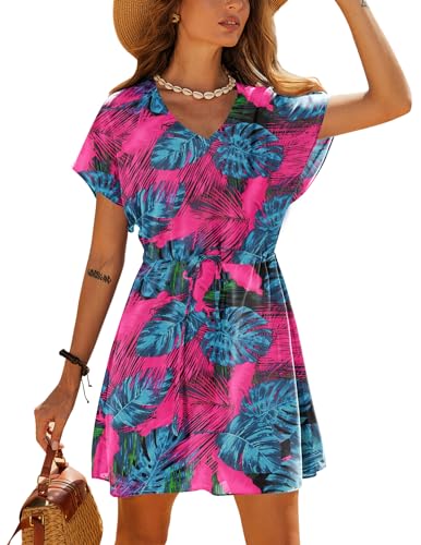Pareo de traje de baño con lazo ajustable en la cintura y estampado botánico exclusivo