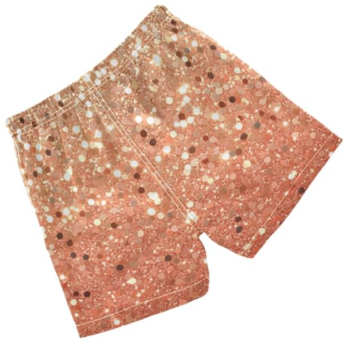 Pigsaly Boys Swim Trunks Peach Coral Gold Flash Gradient Glitter Boys Board Shorts Swimsuit Swimwear Summer Bathing Suit XS2