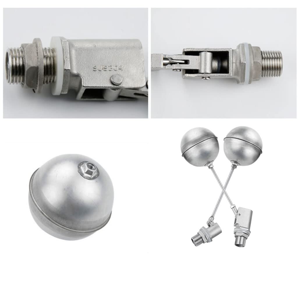 Valvola a sfera per serbatoio dell'acqua, Valvola a galleggiante da 1/2" | a a sfera for serbatoio dell'acqua in acciaio inossidabile DN15, 1 pz(D#)