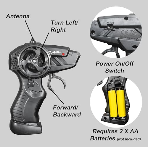 Image of VGRASSP Rechargeable Racing Car Toy for Kids with 2.4 GHz Long Range Remote Control - 1:16 Scale Joystick RC Sports Vehicle (Dark Green)