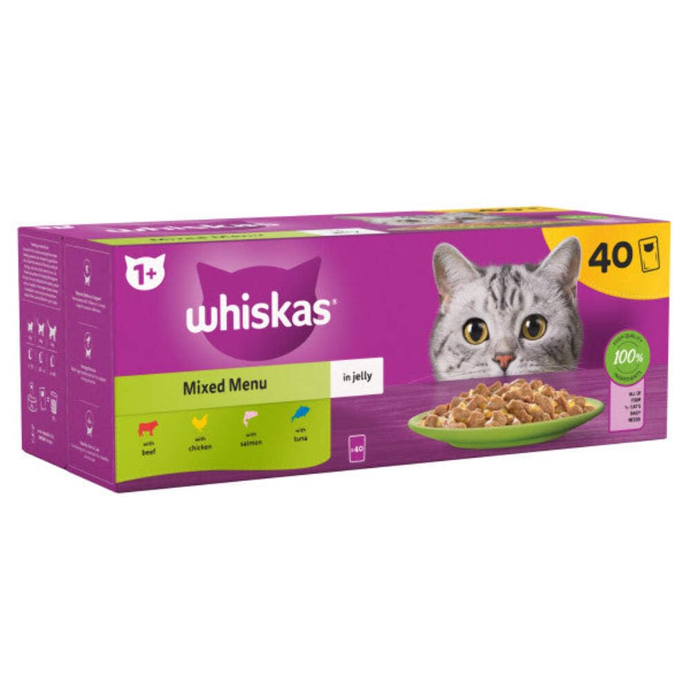 WHISKAS 1+ CAT POUCH MIXED IN JELLY