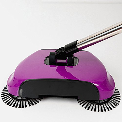 Magic 360 Broom Scoop Stainless Steel Sweeper Push Type Hand Push Handle Household Cleaning Package Hand Push Sweeper,Purple