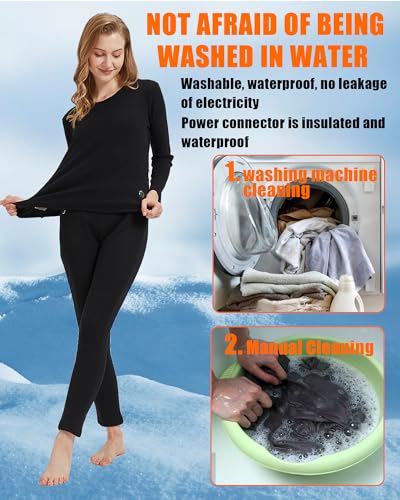 Women's Electric Thermal Long Underwear set,USBWomen's Heated Thermal Underwear set,Snow Leggings for Women4