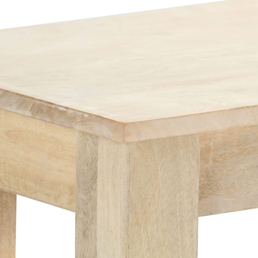 Mesa consola de 110 x 35 x 77 cm, madera maciza de mango, mesa auxiliar clásica con líneas curvas, elegante mesa de pasillo de madera de mango resistente para salón y vestíbulo