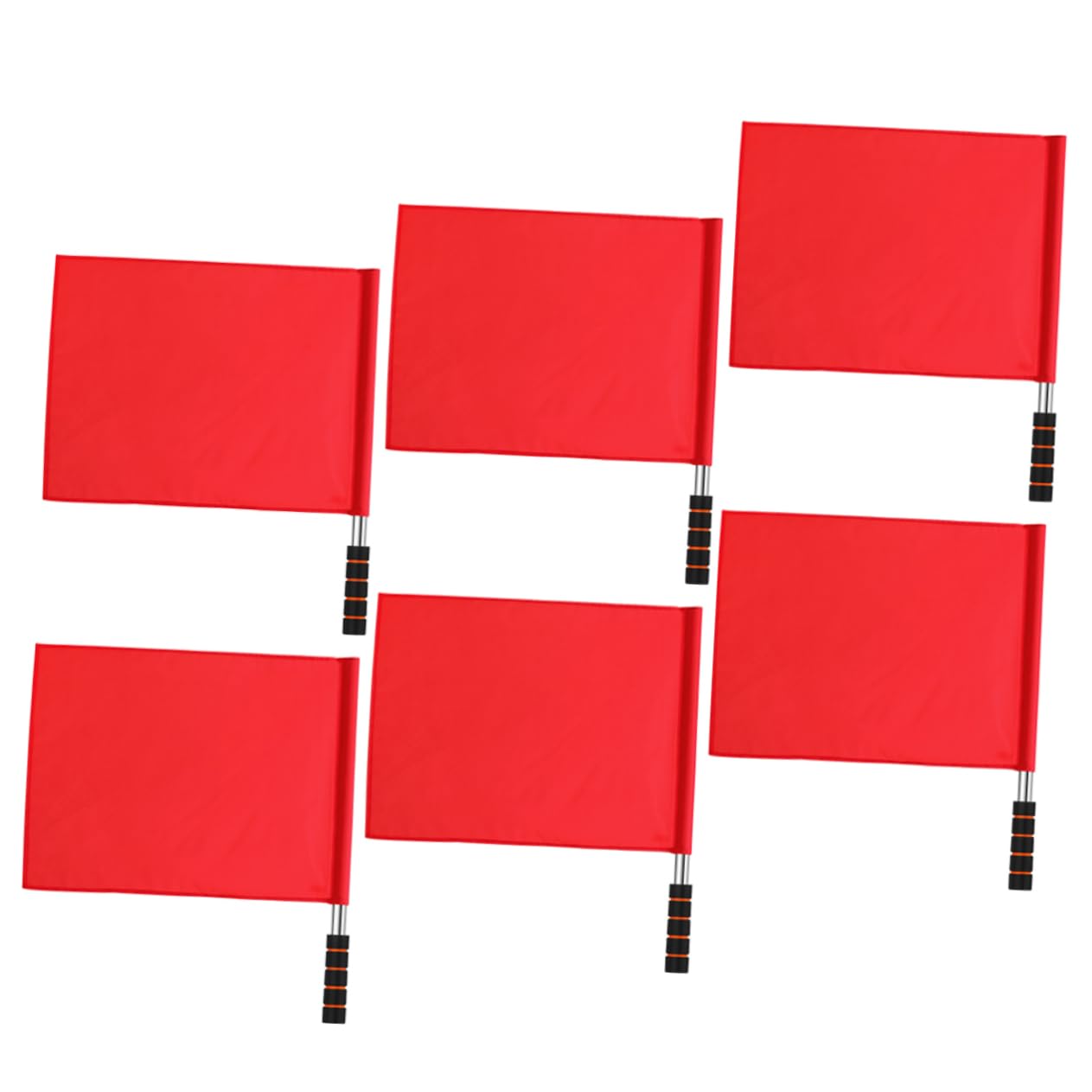 Sosoport 5 Juegos Del Abanderado De La Señal Asta De Árbitro Flag De Señal Flag De Mano De Conducción Fan Animando Acero Inoxidable Rojo 6 Piezas * 5