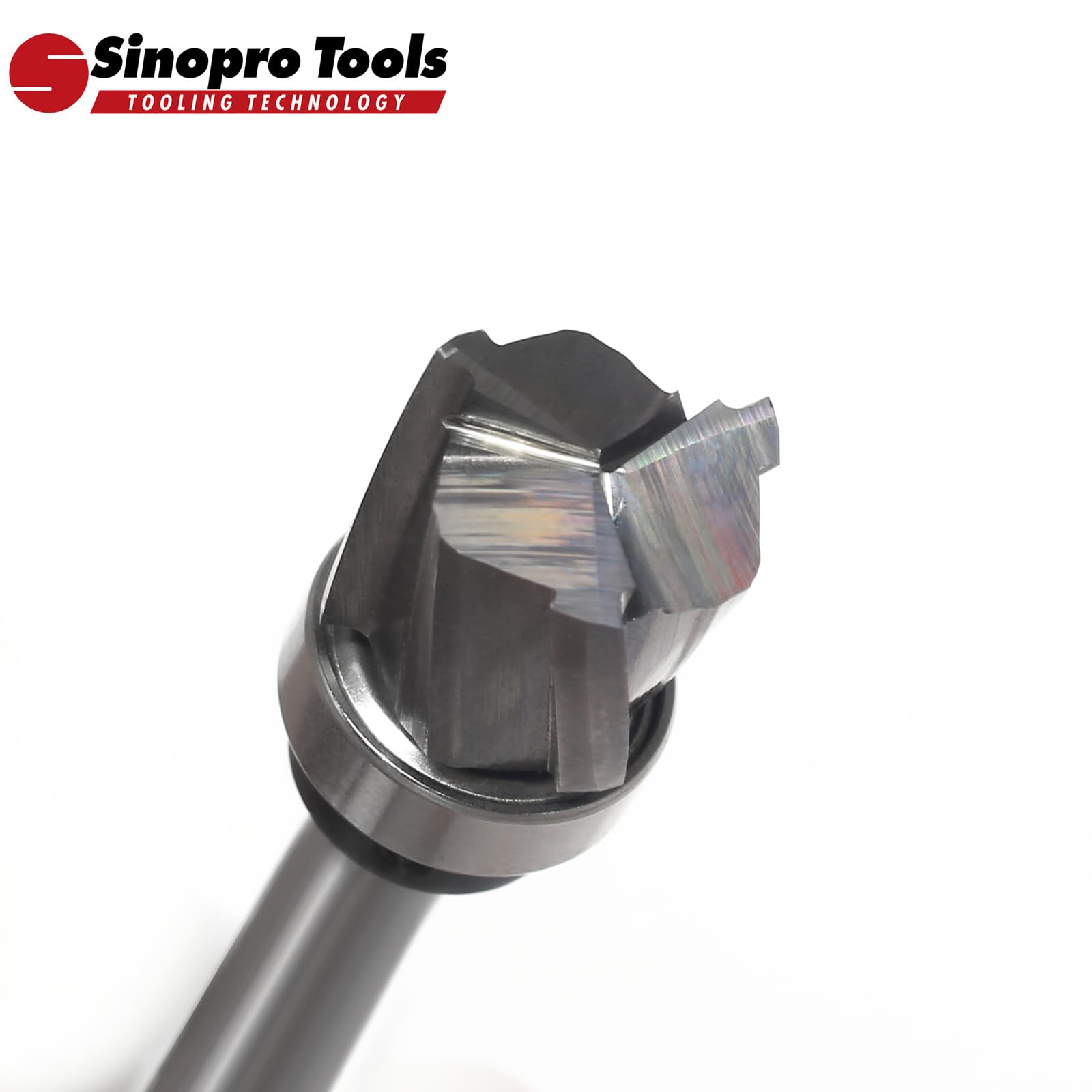 Fraise hélicoïdale 8 mm tige VHM, fraise à rainurer en spirale à 3 flûtes, diamètre de coupe 19 mm, longueur de coupe 16 mm, fraise à profiler affleurante pour bords en bois affleurant