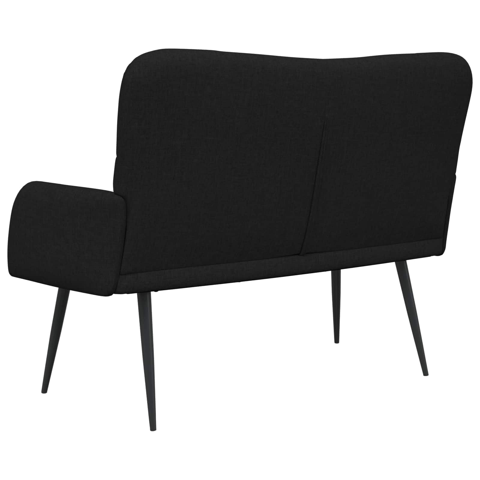 Sofá de dos plazas, color negro, 115 x 61 x 87 cm, tela con espacio de almacenamiento, función relax, diseño moderno, estructura de madera y metal, ideal para salón, habitación de invitados y