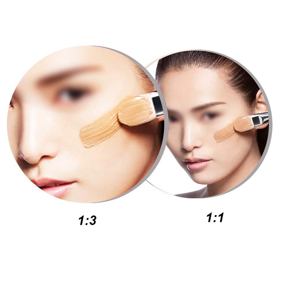 Espejo de maquillaje redondo HD con aumento 3X y rotación de doble cara, perfecto para dormitorio, baño y ducha en casa