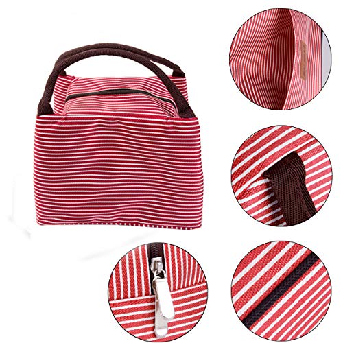 Lunch Bags Reusable Lunch Tote Bags Portable Lunch Cooler Bag Lunch Holder Insulated Lunch Box Bag For Picnic Office Beach (Red) #TOP4